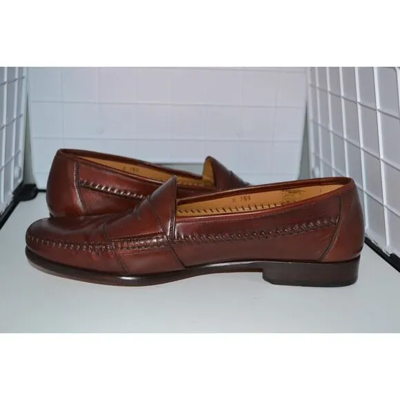 Magnanni Penny Loafe Dress Shoes Mens Size US 10 M Brown Genuine Leather Slip On