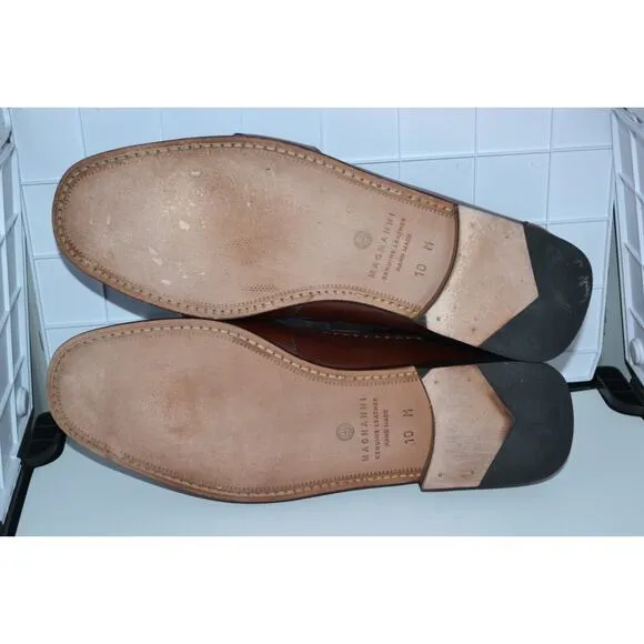 Magnanni Penny Loafe Dress Shoes Mens Size US 10 M Brown Genuine Leather Slip On