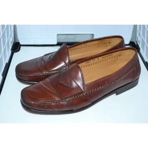 Magnanni Penny Loafe Dress Shoes Mens Size US 10 M Brown Genuine Leather Slip On