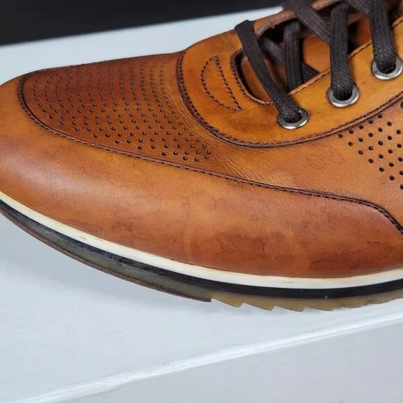 Magnanni Pueblo Shoes Mens Size 15 M Brown Round Toe Leather Sneakers