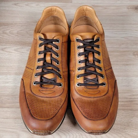 Magnanni Pueblo Shoes Mens Size 15 M Brown Round Toe Leather Sneakers