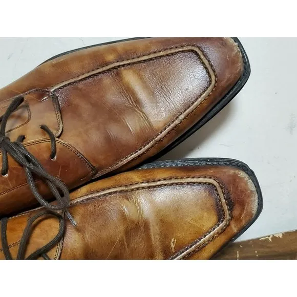 Magnanni Romelo Cognac Men's‎ Size 11 M Lace Up Apron Toe Derby Shoes 13723