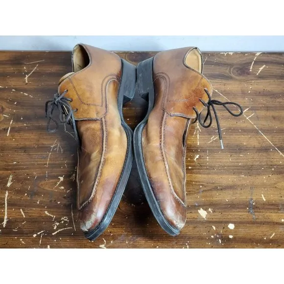 Magnanni Romelo Cognac Men's‎ Size 11 M Lace Up Apron Toe Derby Shoes 13723