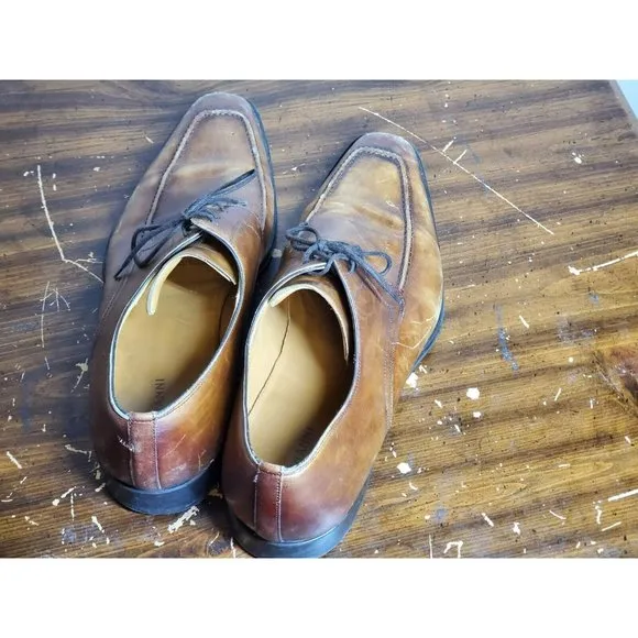 Magnanni Romelo Cognac Men's‎ Size 11 M Lace Up Apron Toe Derby Shoes 13723