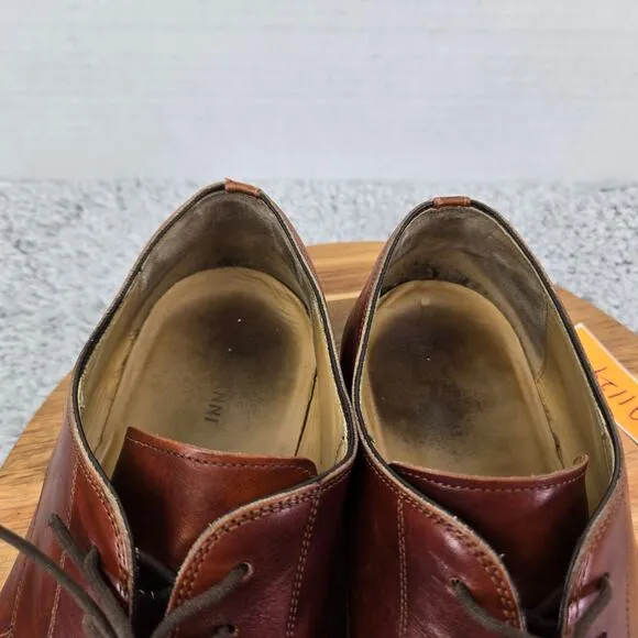 Magnanni Samson Brown Burnished Cap Toe Derby Oxford Dress Shoes Mens 13 M 23475