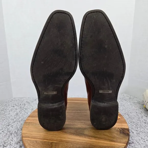 Magnanni Samson Brown Burnished Cap Toe Derby Oxford Dress Shoes Mens 13 M 23475
