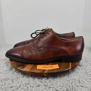 Magnanni Samson Brown Burnished Cap Toe Derby Oxford Dress Shoes Mens 13 M 23475