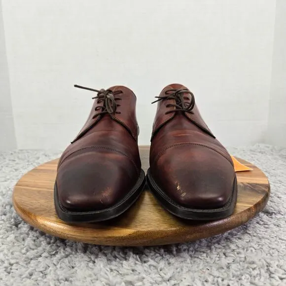 Magnanni Samson Brown Burnished Cap Toe Derby Oxford Dress Shoes Mens 13 M 23475