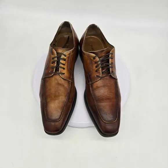 Magnanni Shoe Men's 8.5M Alva Diversa Leather Moc Toe Bluchers Oxford Derby
