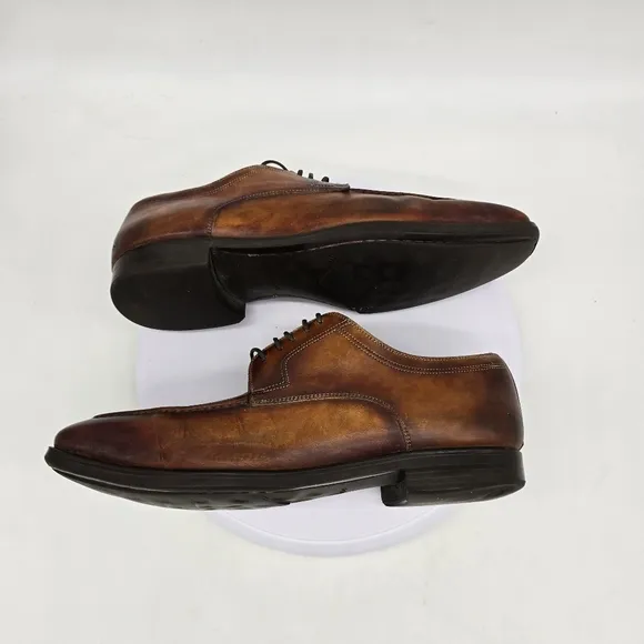 Magnanni Shoe Men's 8.5M Alva Diversa Leather Moc Toe Bluchers Oxford Derby