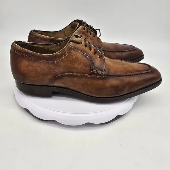 Magnanni Shoe Men's 8.5M Alva Diversa Leather Moc Toe Bluchers Oxford Derby