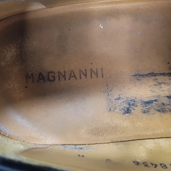 Magnanni Shoes Mens 9 Dress Oxford Derby Brogue Monk Loafer Slip On Black Adult