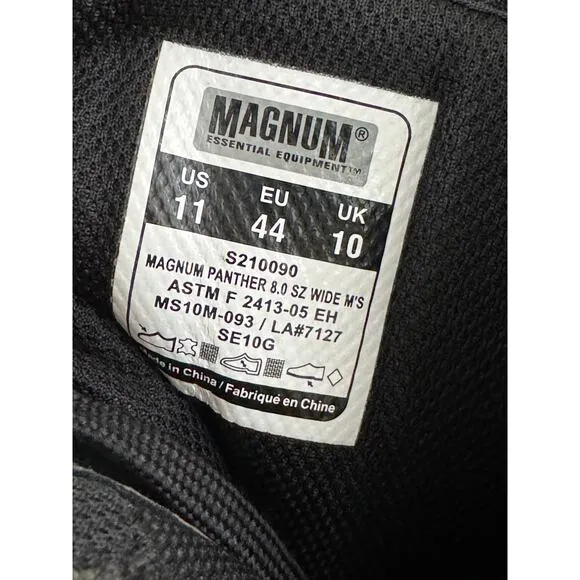 Magnum Boots Men's Size 11 Panther 8.0 Side Zip Soft Toe Tactical Combat READ