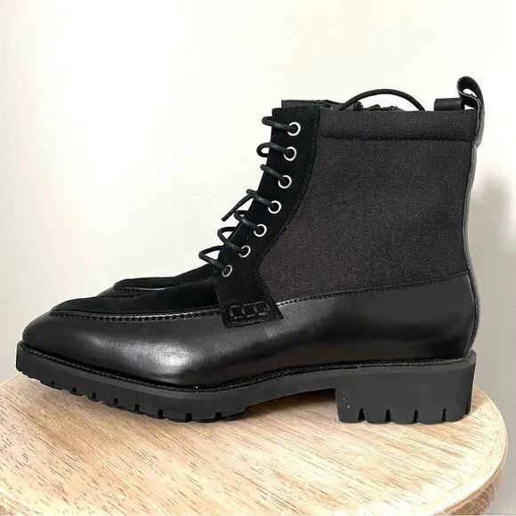 Maison Forte Stonegate Lug Black Lace Up High Top Boots Size 9.5 NWOB