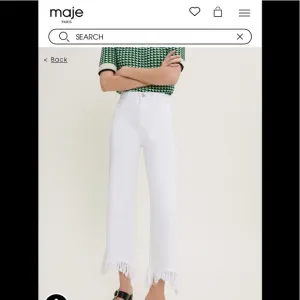 maje distressed hem jeans in white
