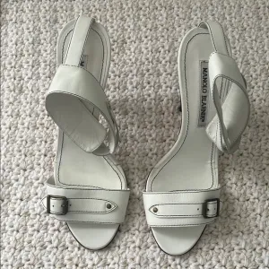 Manolo Blahnik White Heels with Sleek Design