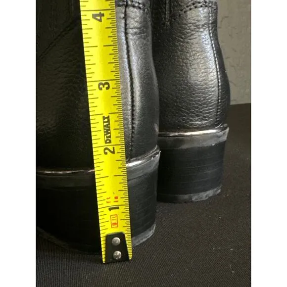 MARC FISHER Missir Black Leather Chelsea Boots Block Heel Pointed Toe Size 6