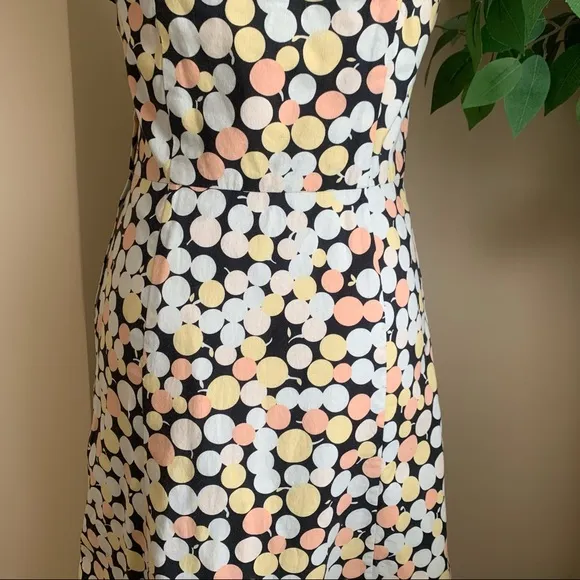 Marc Jacobs Multicolor Dots Halter Midi Dress Yellow Sz 4