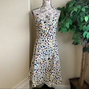 Marc Jacobs Multicolor Dots Halter Midi Dress Yellow Sz 4