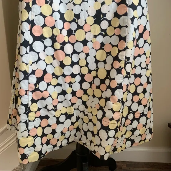 Marc Jacobs Multicolor Dots Halter Midi Dress Yellow Sz 4