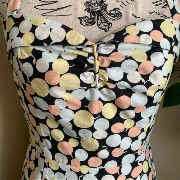 Marc Jacobs Multicolor Dots Halter Midi Dress Yellow Sz 4