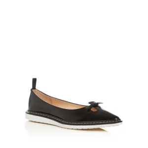 MARC JACOBS Womens Black Contrast  The Mouse Shoe Toe Slip On Leather Flats 36.5