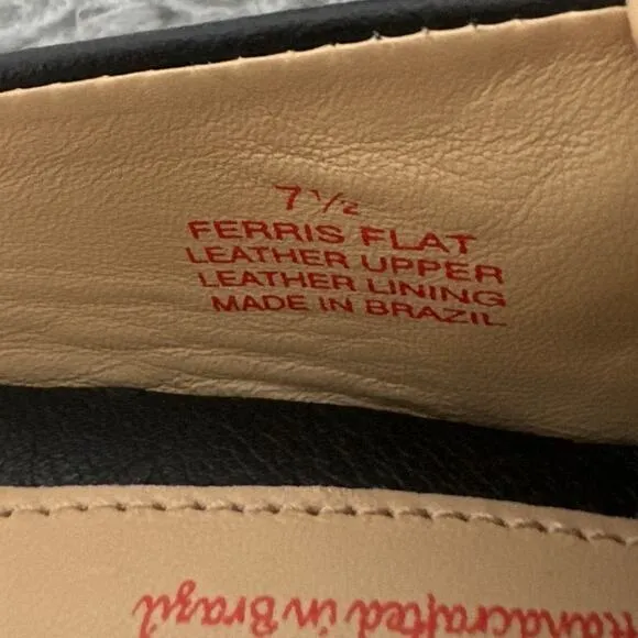 Marc Joseph New York Ferris Black Leather Flats Size 7.5 NWOB