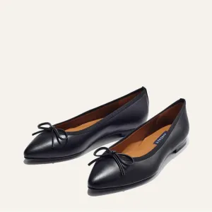 Margaux New York the Pointe Black leather pointed toe ballet flats