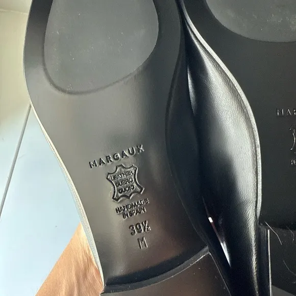 Margaux New York the Pointe Black leather pointed toe ballet flats