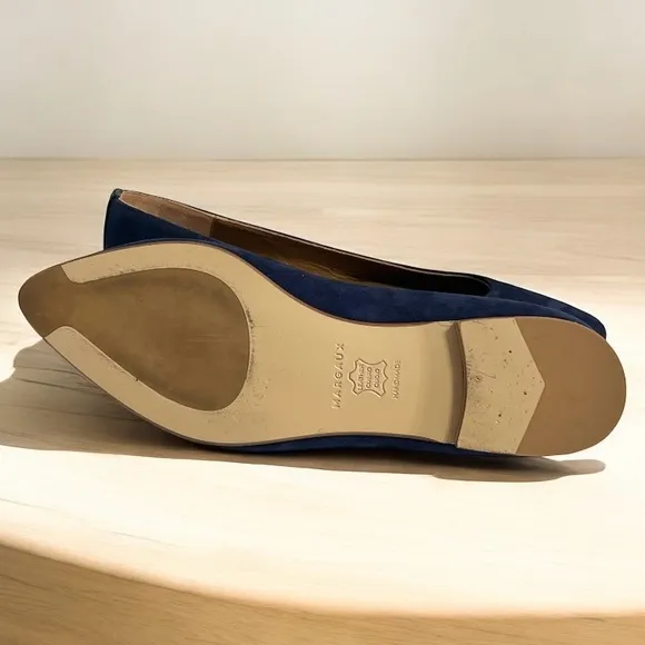 Margaux The Pointe Suede Navy Pointed Toe Flats