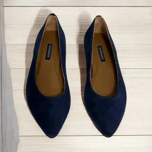 Margaux The Pointe Suede Navy Pointed Toe Flats