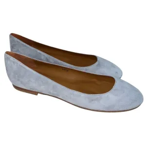 MARGAUX • Women’s Suede &amp; Leather Blue Gray Flats