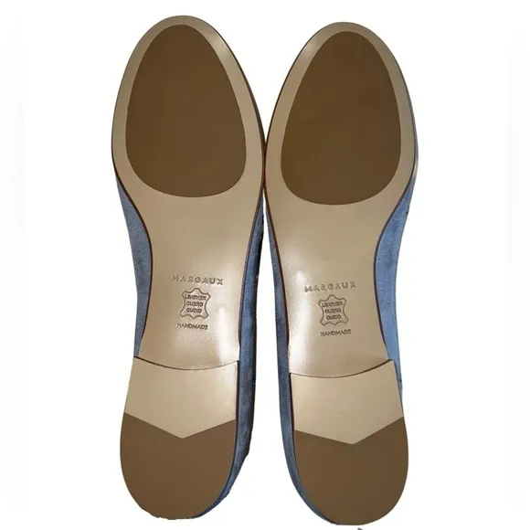 MARGAUX • Women’s Suede &amp; Leather Blue Gray Flats