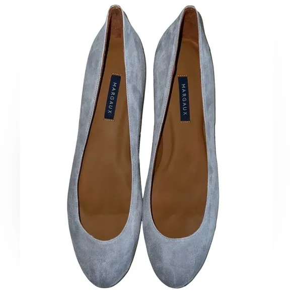 MARGAUX • Women’s Suede &amp; Leather Blue Gray Flats