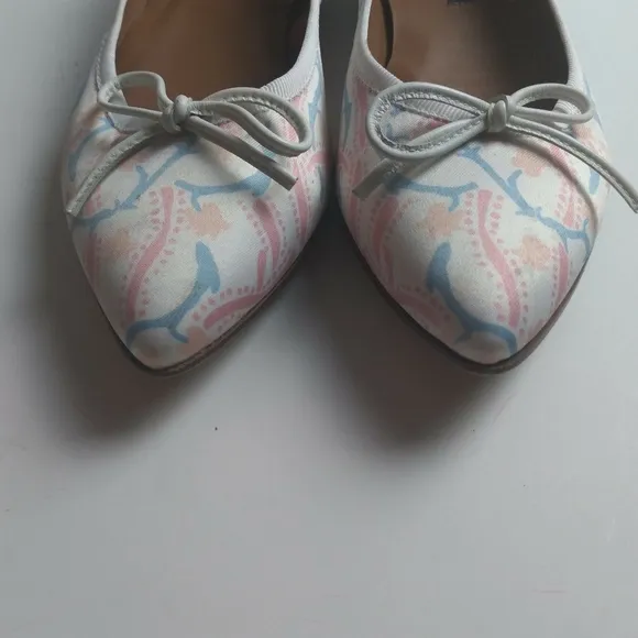 Margaux x Happy Menocal Ivory Pattern Pointed Toe  Flats size 37.5