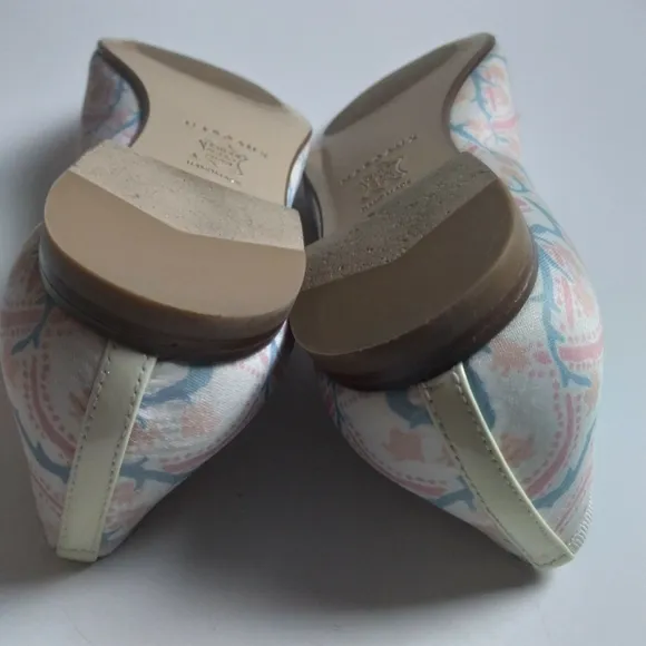 Margaux x Happy Menocal Ivory Pattern Pointed Toe  Flats size 37.5