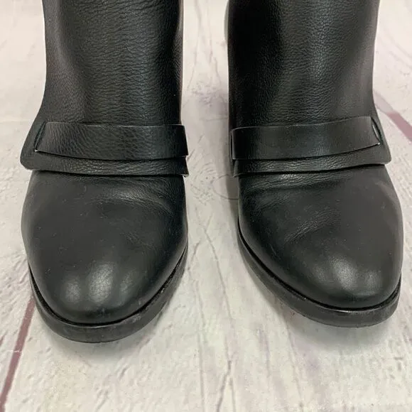 Maria Cornejo Women’s 7 Black Hidden Wedge Ankle Booties Boots Leather