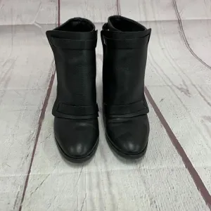 Maria Cornejo Women’s 7 Black Hidden Wedge Ankle Booties Boots Leather