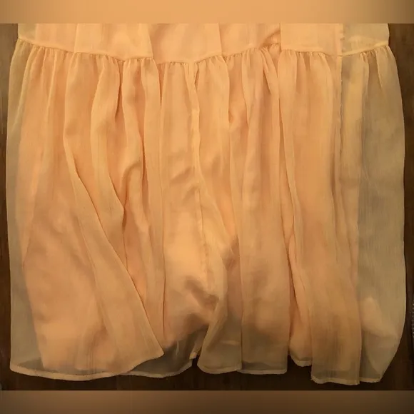 Marie Oliver Maxi Dress Peach Sheer Beach Spring Vacation M Tiered