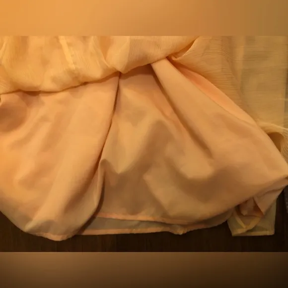 Marie Oliver Maxi Dress Peach Sheer Beach Spring Vacation M Tiered