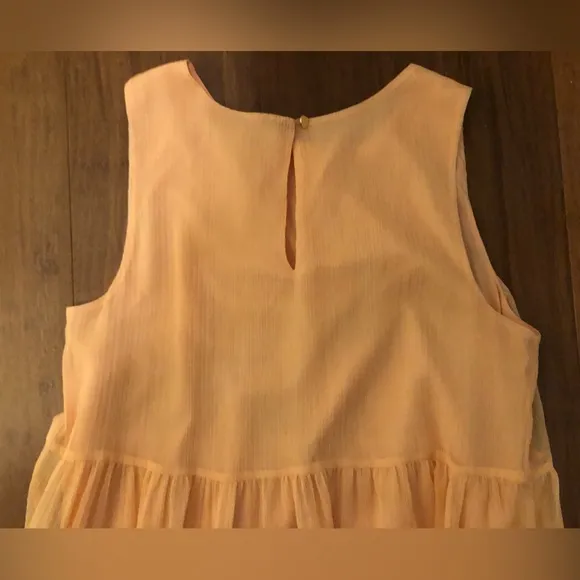 Marie Oliver Maxi Dress Peach Sheer Beach Spring Vacation M Tiered