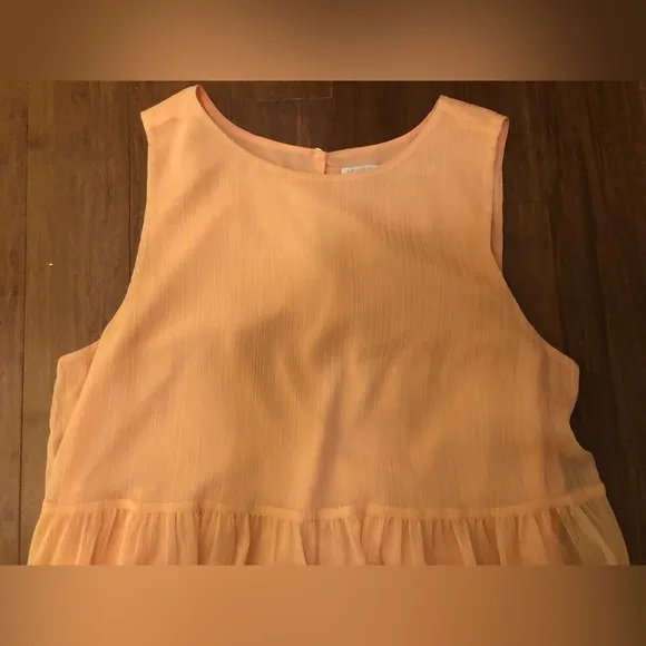 Marie Oliver Maxi Dress Peach Sheer Beach Spring Vacation M Tiered