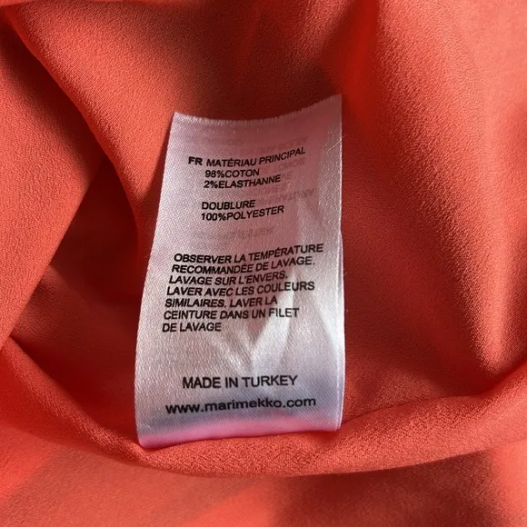 Marimekko Häivä Dress Navy and Coral Wave Print size 36