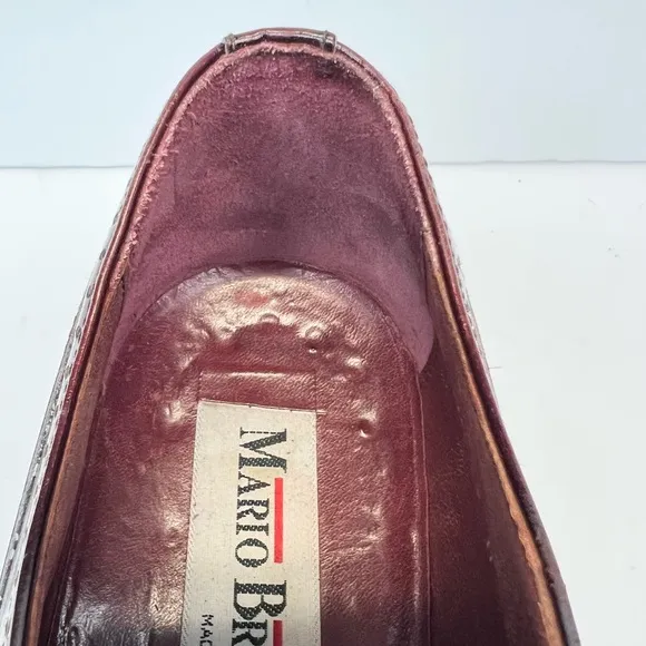 Mario Bruni Shoes Men's Sz 8.5M Wingtip Oxford Dress Formal Burgundy Wedding Tux