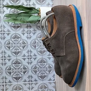 Mark Mcnairy New Amsterdam Lace-up Suede Derby Shoe Grey Blue Mens Size 10