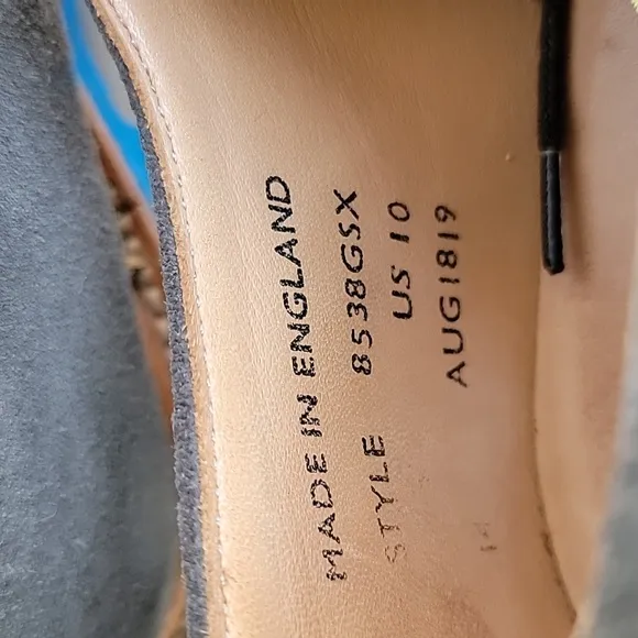 Mark Mcnairy New Amsterdam Lace-up Suede Derby Shoe Grey Blue Mens Size 10