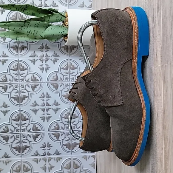 Mark Mcnairy New Amsterdam Lace-up Suede Derby Shoe Grey Blue Mens Size 10