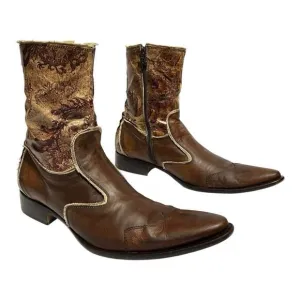 Mark Nanson Mens Size 10 Brown Pointed Toe Leather Distressed Boots
