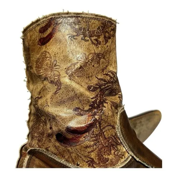Mark Nanson Mens Size 10 Brown Pointed Toe Leather Distressed Boots