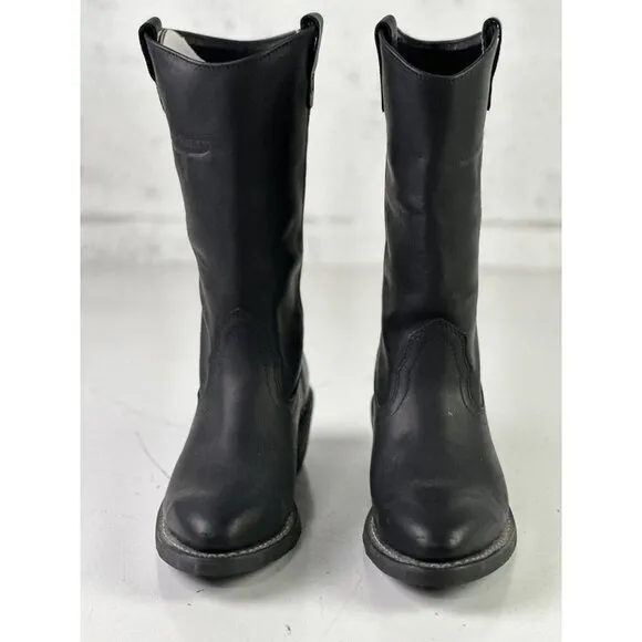 Mason Western Vintage Pull On 981 Mens Size 8.5 E Black Leather Cowboy Boots